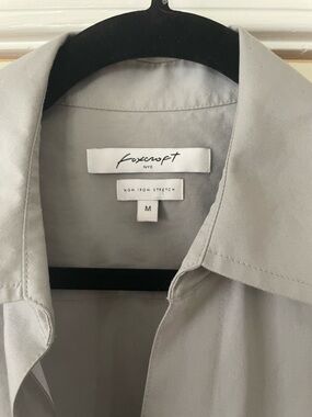 Foxcroft Light Gray Collared Button-Up Shirt